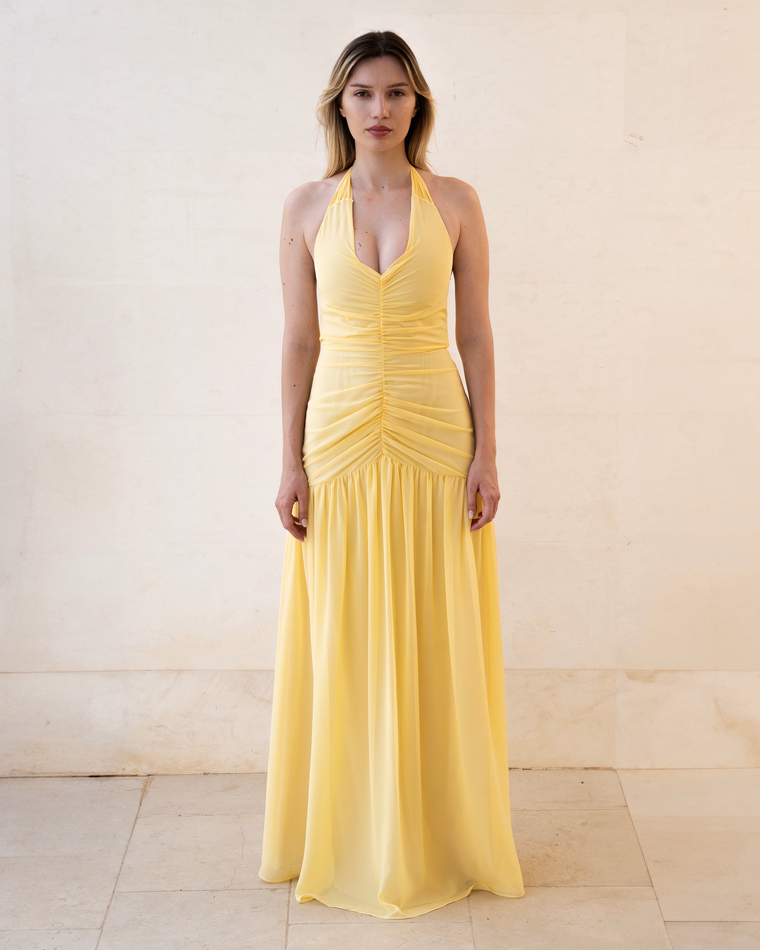 Celestial Veil dress in yellow