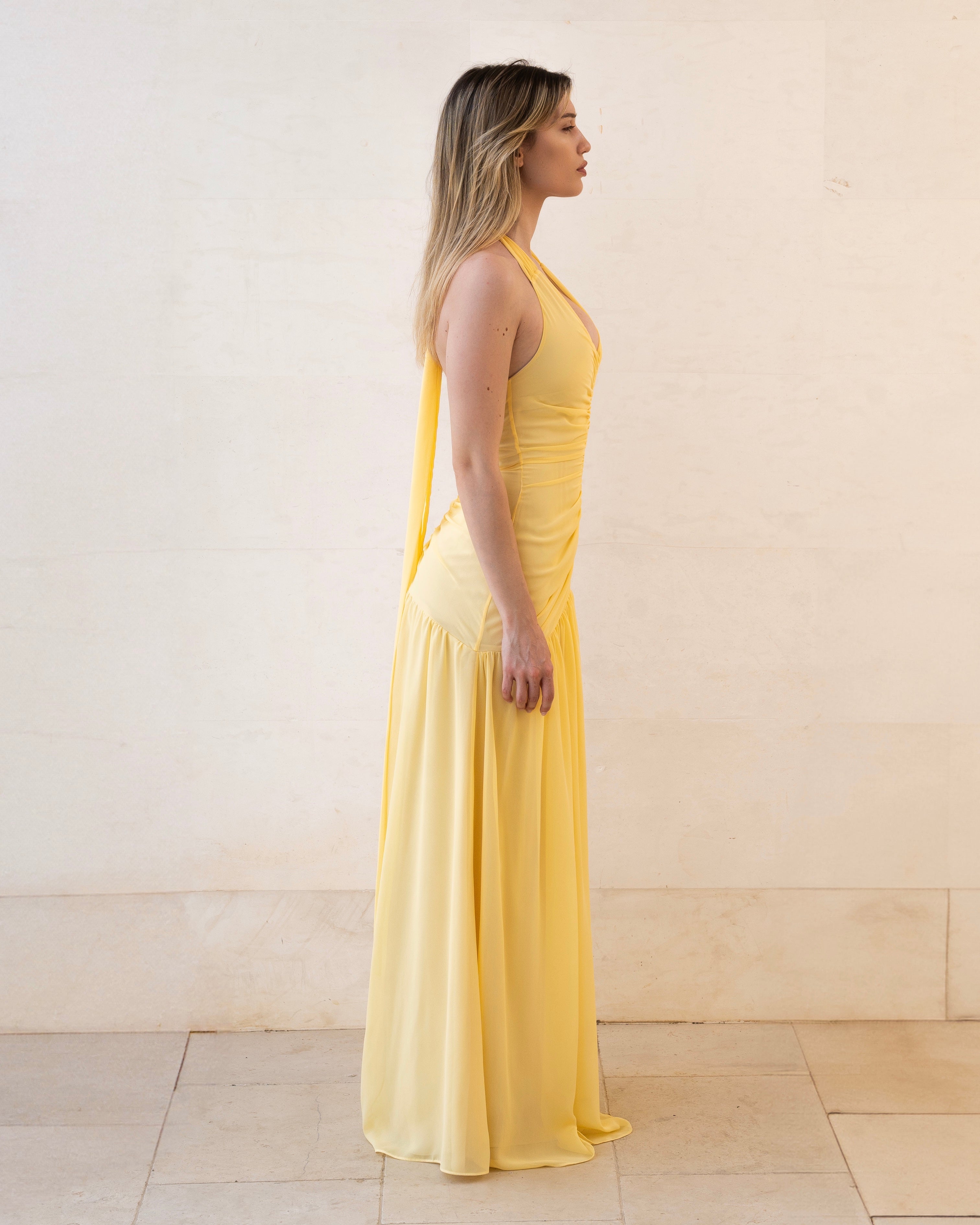Celestial Veil dress in yellow