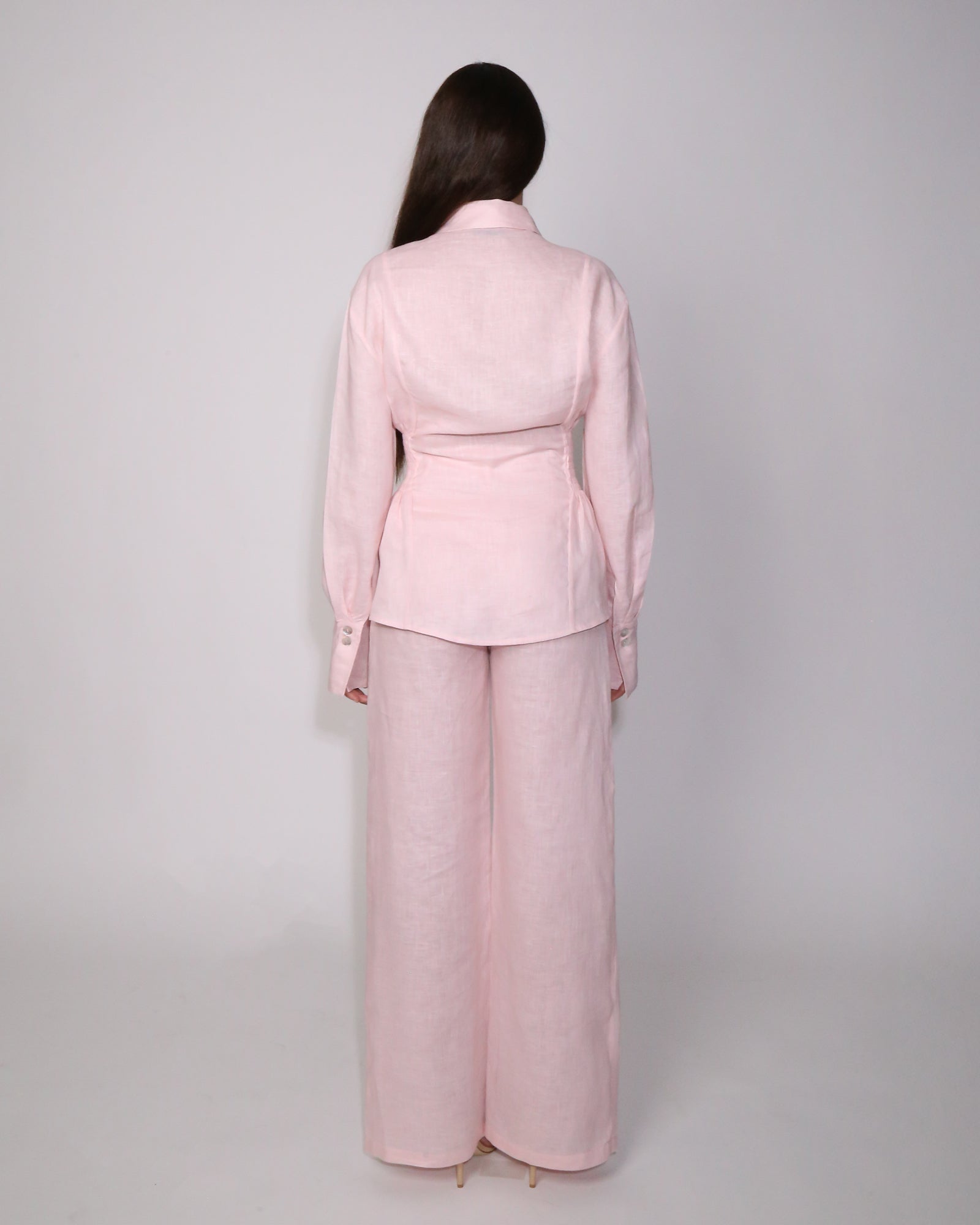 Blush haze linen set