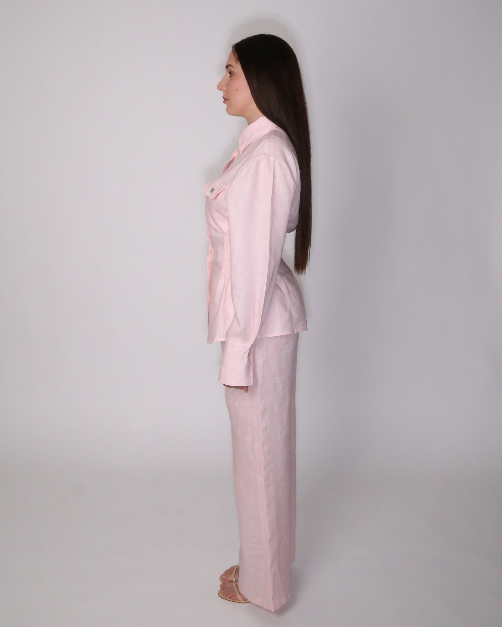 Blush haze linen set