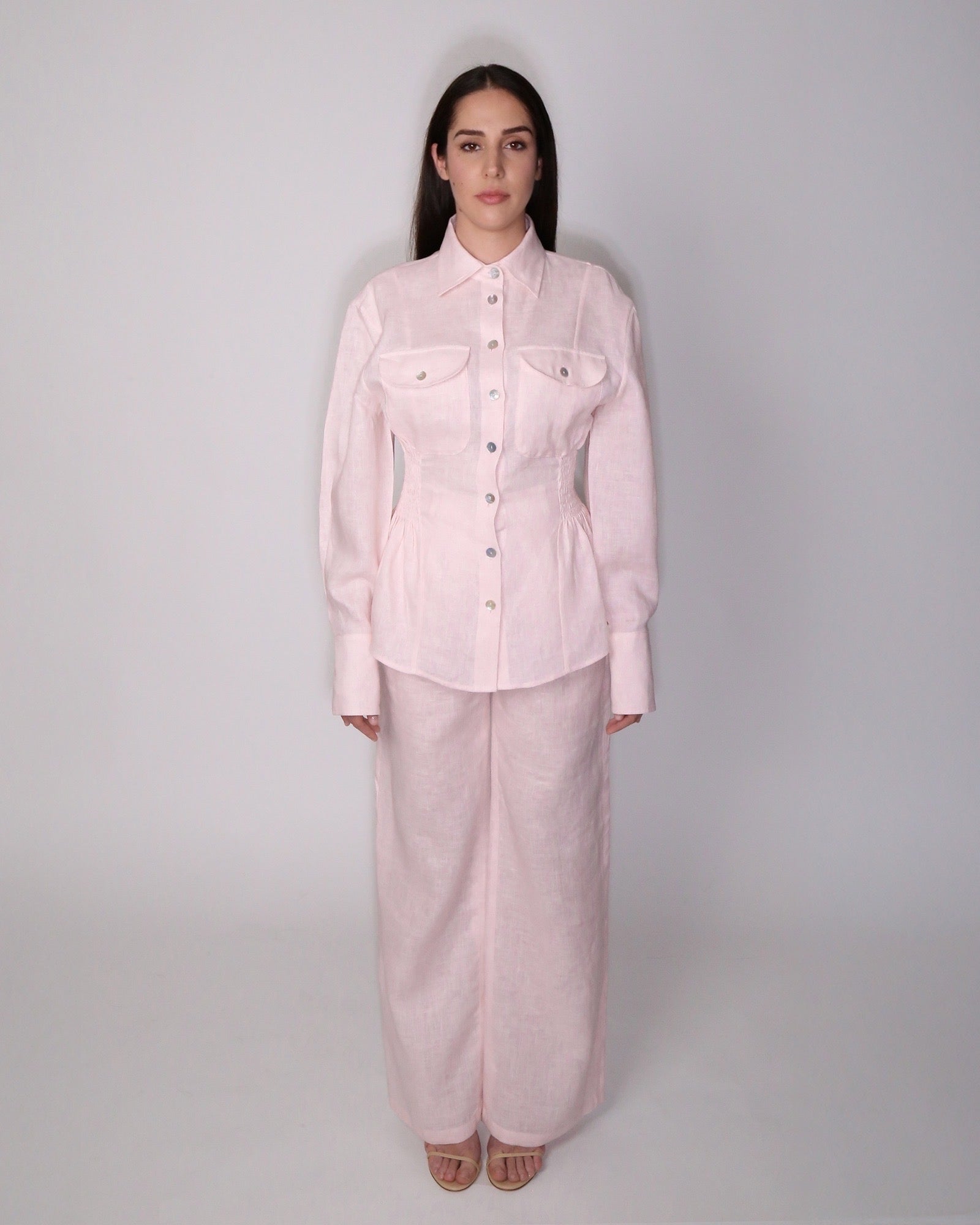 Blush haze linen set