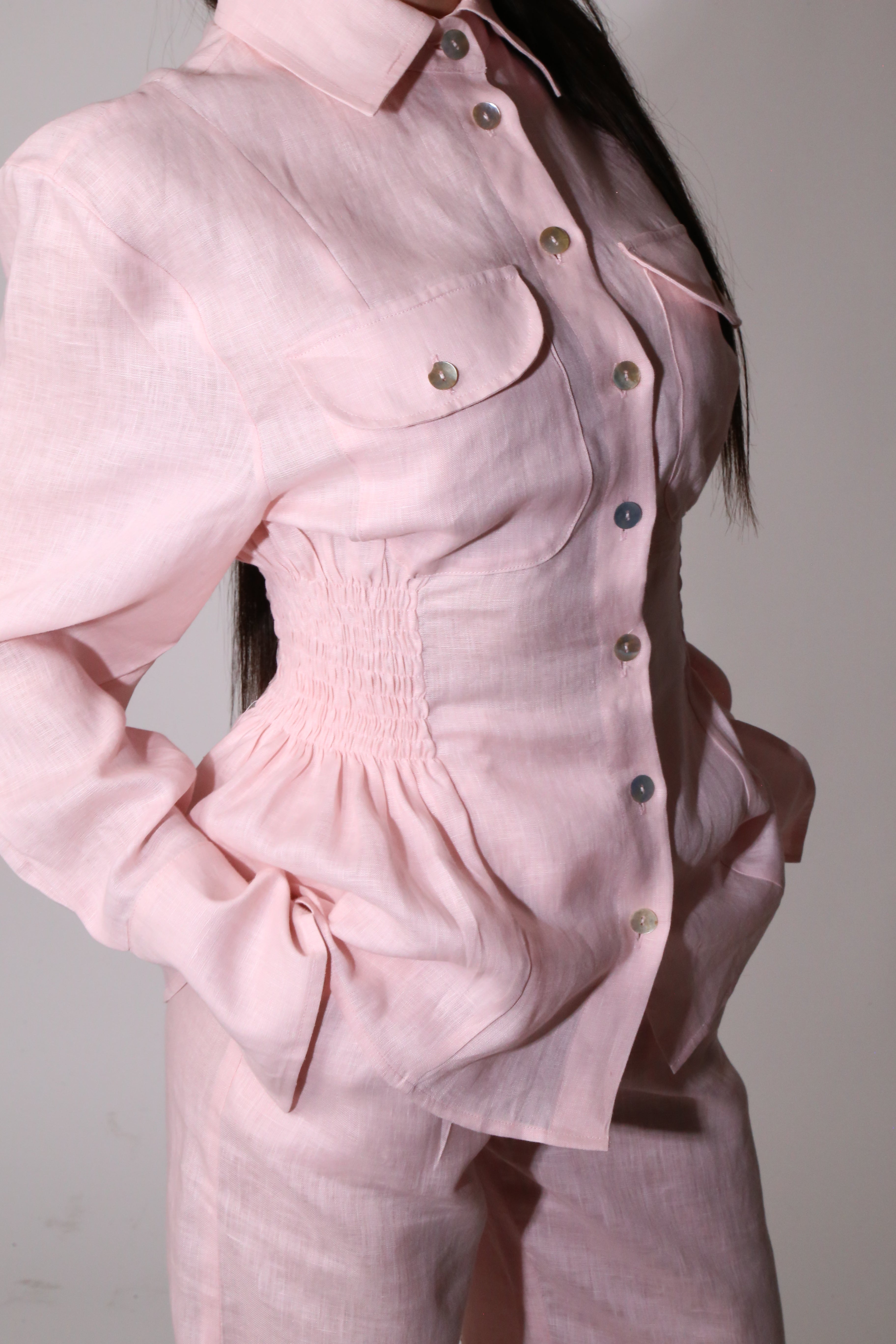 Blush haze linen set