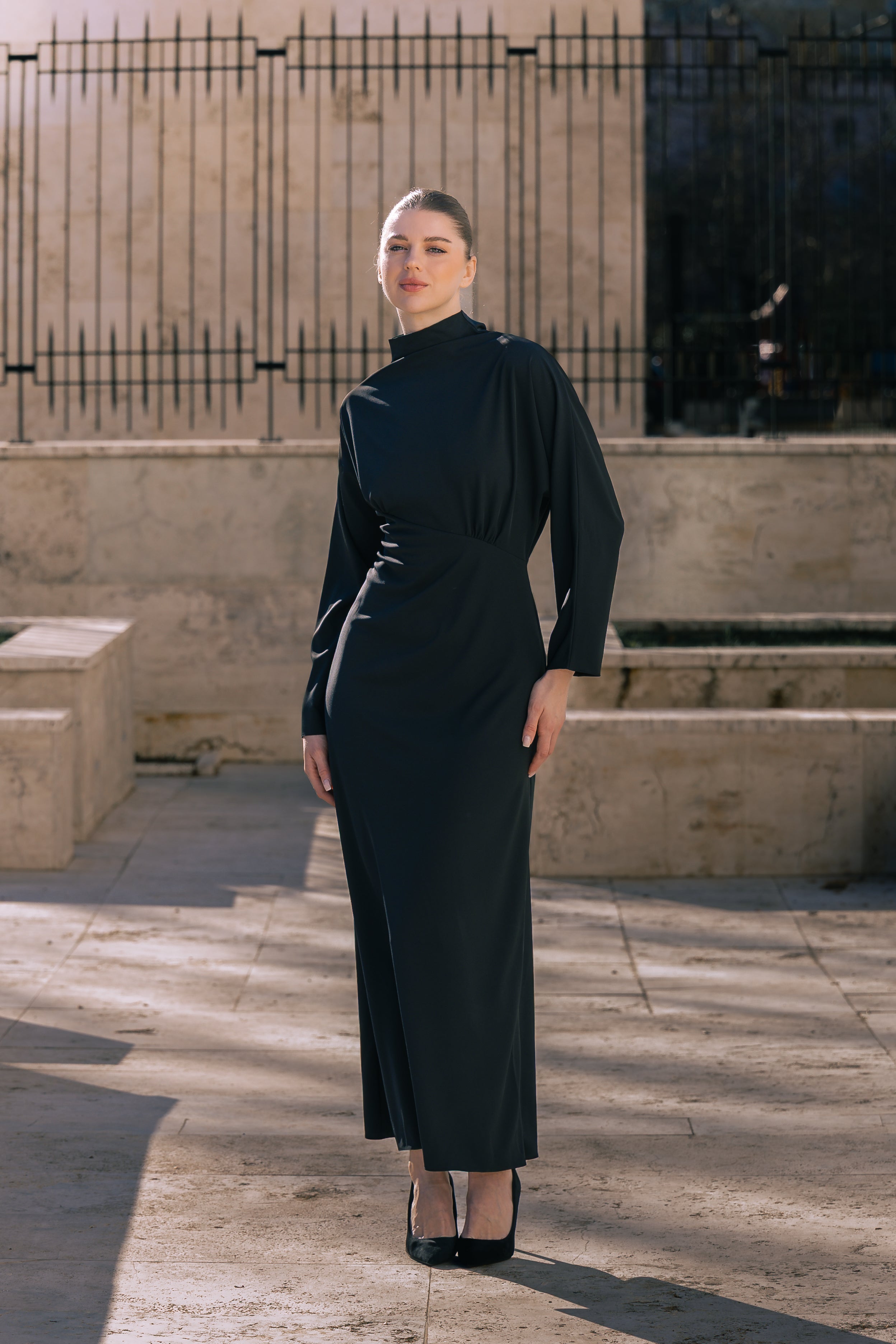 Winter Veil Dress in Black