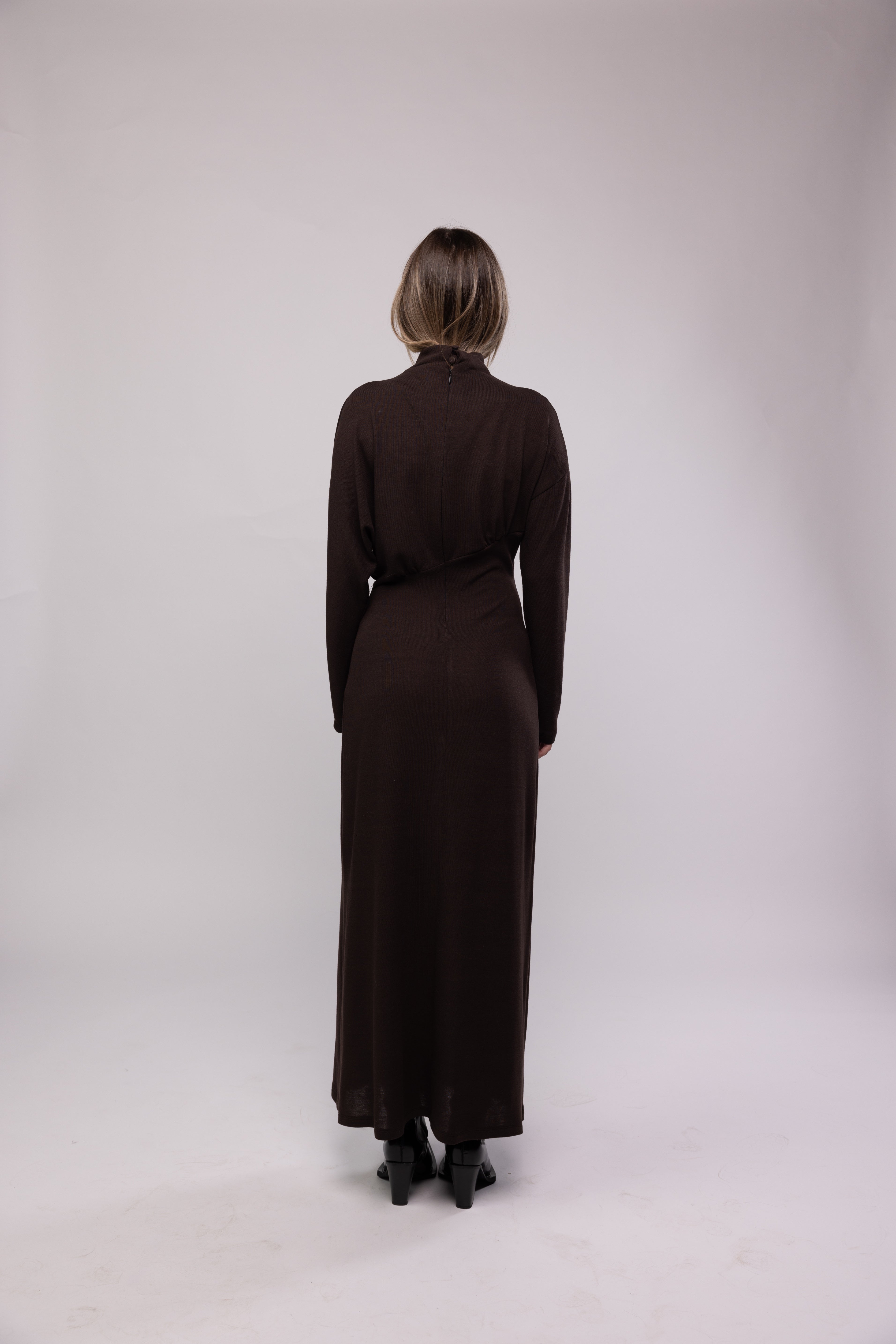 Winter Veil dress in dark brown